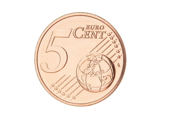 Pět euro cent closeup — Stock fotografie