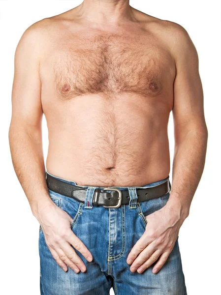 Torso uomo su sfondo bianco — Foto Stock