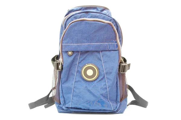 Blauer Rucksack auf weißem Hintergrund — Stockfoto