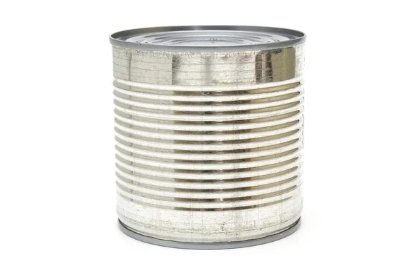 Ribbed aluminum can isolated on white — Stock Photo, Image