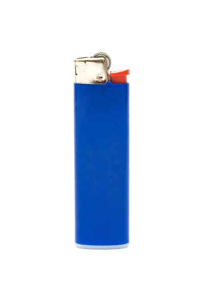 Blue lighter isolated on white — Stock Photo, Image