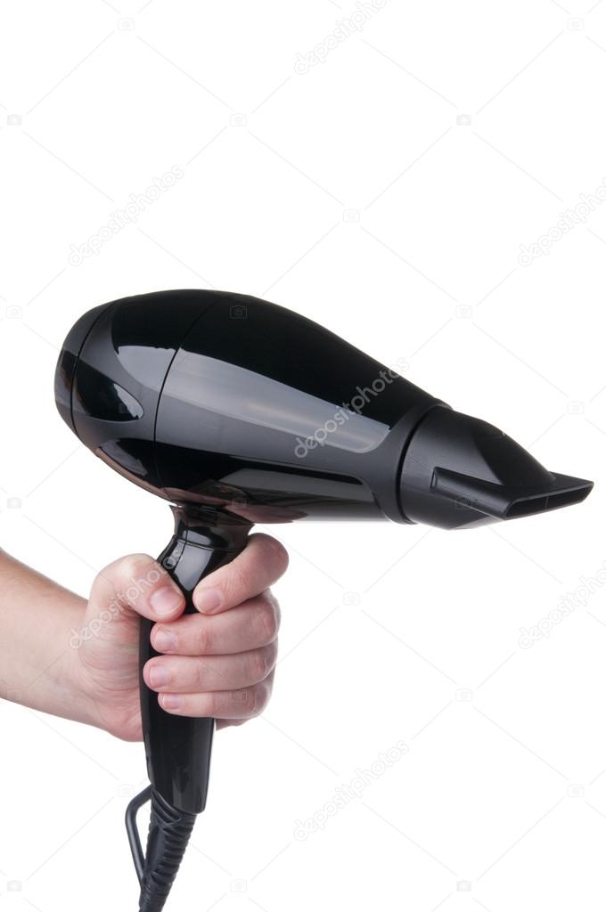 Hand holding a hairdryer