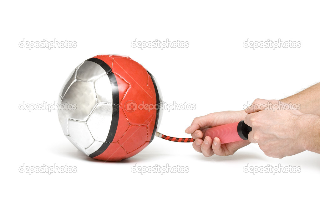 Air pump inflates ball