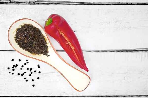 Paprika and peppercorns — Stock Photo, Image