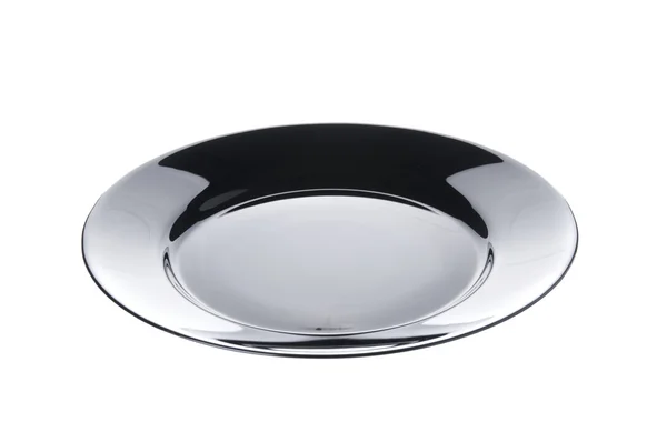 Empty black dish on white background — Stock Photo, Image