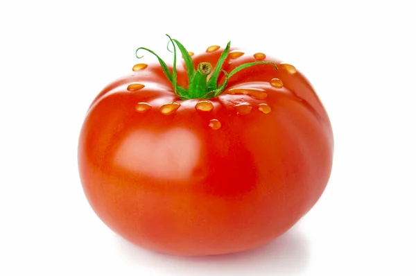 Reife Tomate auf weißem Hintergrund — Stockfoto