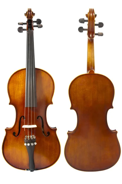 Two violins on white background — Stock Photo, Image