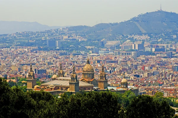 View on Barcelona and National museum of Catalan from Montjuic h — Stock Photo, Image