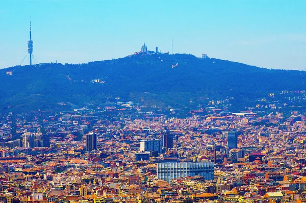 Barcelona. View on Tibidabo mountain — Stock Photo, Image