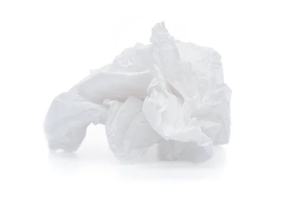 Buruşmuş Kağıt Topu Beyaz Arkaplanı Kapat — Stok fotoğraf