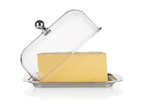 Dish Fresh Butter Isolated White Background — Stock Photo, Image