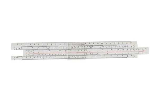 Vintage Logarithm Ruler Isolated White Background — Fotografia de Stock