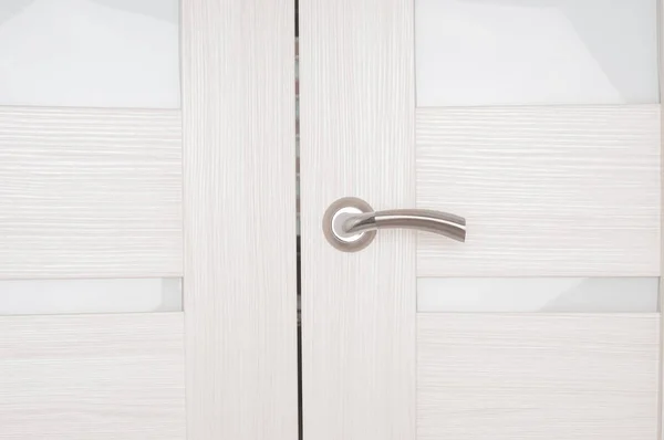 Closed Door Metallic Handle Close — Photo