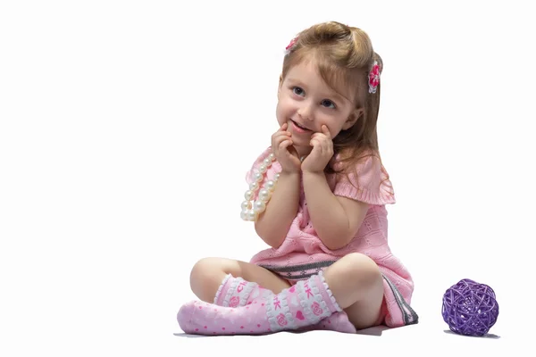 Girl with ball — Stock Photo, Image