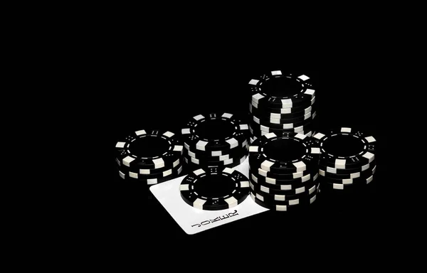 Caderas Negras Tarjeta Comodín Sobre Mesa Casino Fortuna Éxito Juego — Foto de Stock