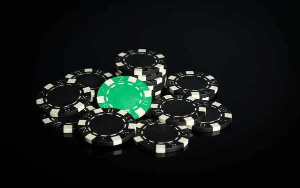 Chips Recibidos Como Resultado Ganar Combinación Exitosa Casino Club Póquer — Foto de Stock