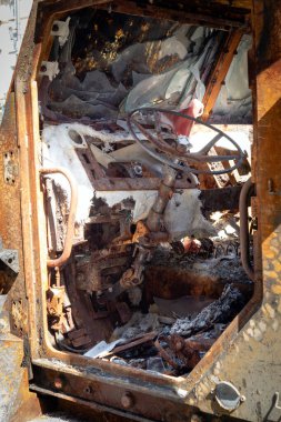 Fragment of destroyed Russian military equipment during the war in Ukraine