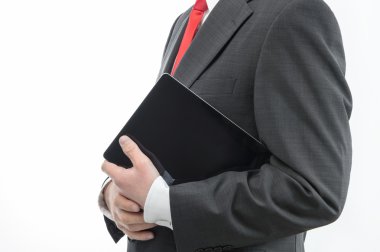 işadamı taşıyan dijital tablet