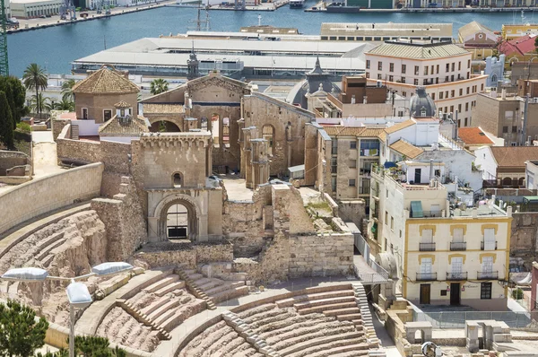Römisches Amphitheater in Cartagena, Spanien lizenzfreie Stockbilder