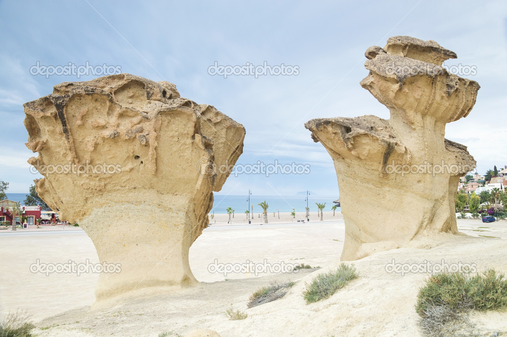 Rocks Sculpted by Wind near Mazarron, Spain