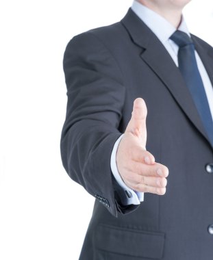 el için el sıkışma veren işadamı
