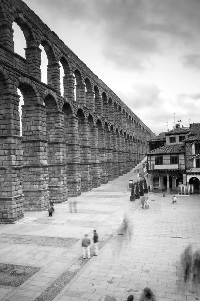 Acquedotto Segovia in bianco e nero — Foto Stock