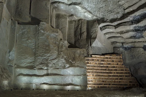 Muro na mina de sal em Wieliczka, Polônia — Fotografia de Stock