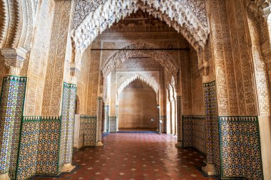 Alhambra Sarayı kompleksindeki kralların salonu Granada, Endülüs, İspanya