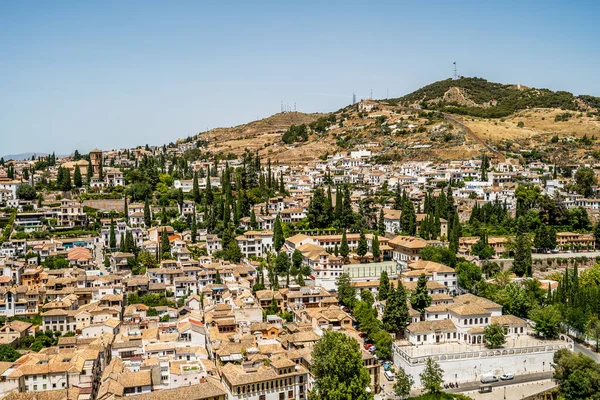 Historische Stadtlandschaft Granadas Von Der Alhambra Aus Gesehen Andalusien Spanien — Stockfoto