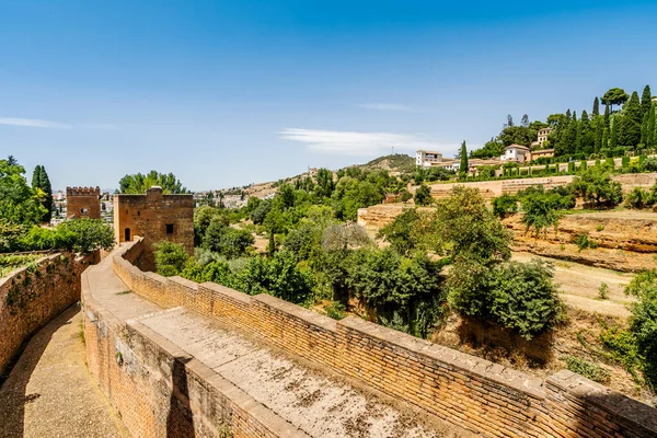Mauern Des Maurischen Palastkomplexes Alhambra Granada Spanien — Stockfoto