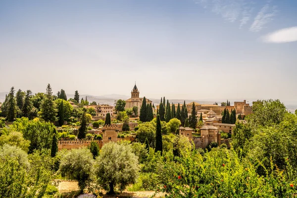 Uitzicht Arabisch Paleis Complex Genaamd Alhambra Granada Spanje — Stockfoto