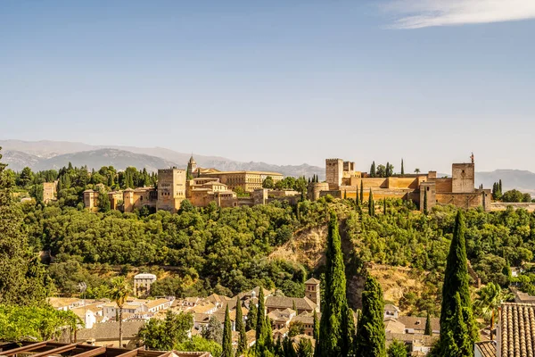 Uitzicht Arabisch Paleis Complex Genaamd Alhambra Granada Spanje — Stockfoto