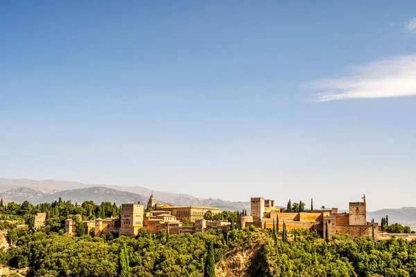 Vista Complexo Palaciano Árabe Chamado Alhambra Granada Espanha — Fotografia de Stock