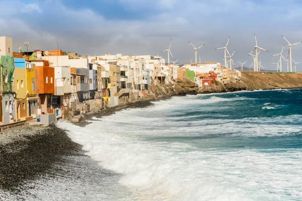 Pozo Izquierdo Waterfront Houses Overlook Gran Canaria Canary Islands Spain — Stok fotoğraf