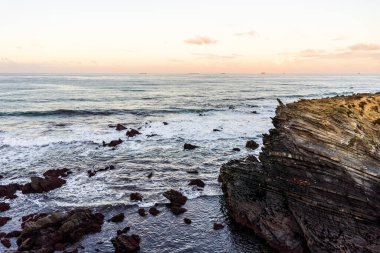 Beautiful landscape and seascape with rock formation in Samoqueira Beach, between Sines and Porto Covo, Alentejo, Portugal