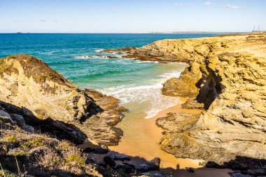 Spectacular cliffs and beaches on Vicentina Coast between Porto Covo and Sines, Alentejo, Portugal 