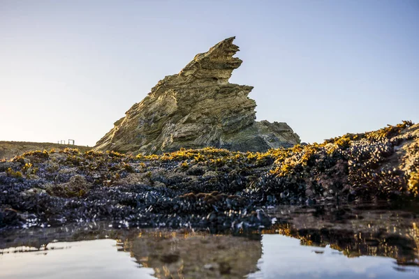 Beautiful Landscape Seascape Rock Formation Samoqueira Beach Sines Porto Covo — стоковое фото