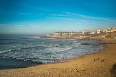 Beautiful urban South Beach and Baleia Beach in Ericeira, north from Lisbon, Portugal 