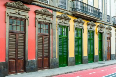 Las Palmas de Gran Canaria, Vegueta, Kanarya Adaları 'nın en eski kısmındaki renkli tarihi binalar