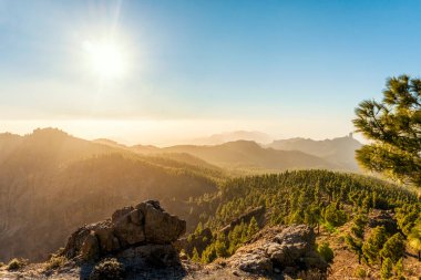 Gran Canaria 'nın en yüksek tepesinden, Pico de las nieves, Kanarya Adaları, İspanya