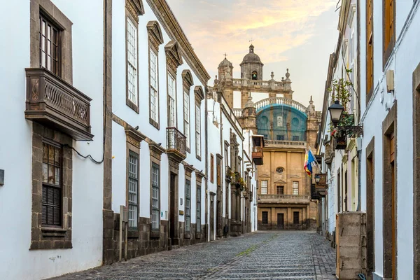 Casas Urbanas Históricas Que Conducen Catedral Santa Ana Las Palmas — Foto de Stock
