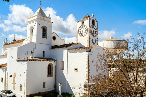 Iglesia Santa María Con Torre Del Reloj Vista Desde Castillo —  Fotos de Stock