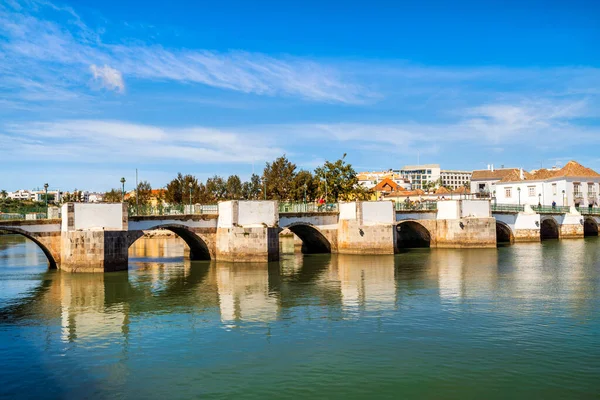 Bellissimo Paesaggio Urbano Della Storica Tavira Lungo Fiume Gilao Algarve — Foto Stock