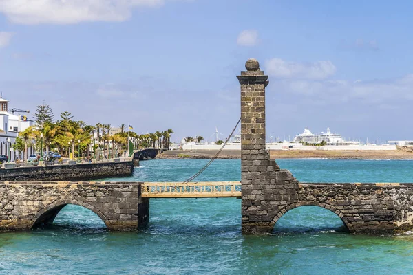 Topların Tarihi Köprüsü San Gabriel Kalesi Arrecife Lanzarote Kanarya Adaları — Stok fotoğraf