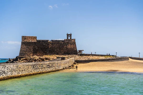 Arrecife Lanzarote Kanarya Adaları Spanya Giden Köprüleri Olan Tarihi San — Stok fotoğraf