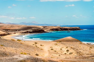 Landscape of beach called Caleta del Congrio in Los Ajaches National Park at Lanzarote, Canary Islands, Spain