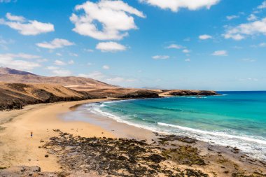 Landscape of beach called Caleta del Congrio in Los Ajaches National Park at Lanzarote, Canary Islands, Spain