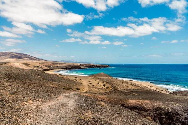 Landscape of beach called Caleta del Congrio in Los Ajaches National Park at Lanzarote, Canary Islands, Spain