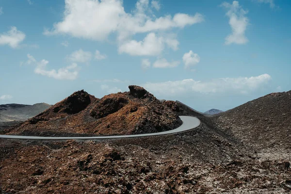 Timanfaya Ulusal Parkı Lanzarote Kanarya Adaları Spanya Nın Volkanik Kurak — Stok fotoğraf
