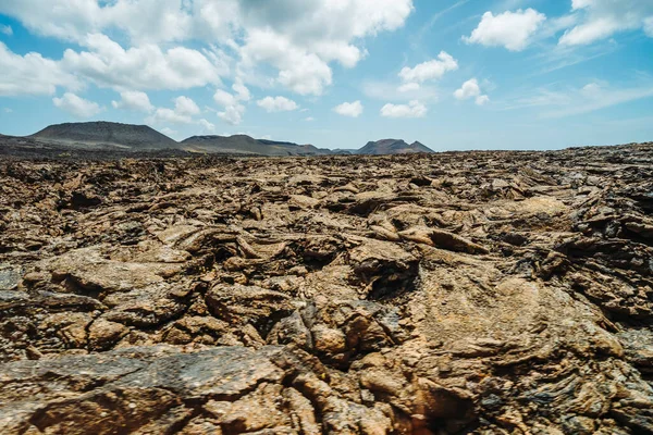 Amazing Volcanic Landscape Lava Fields Timanfaya National Park Lanzarote Canary — Stock Photo, Image
